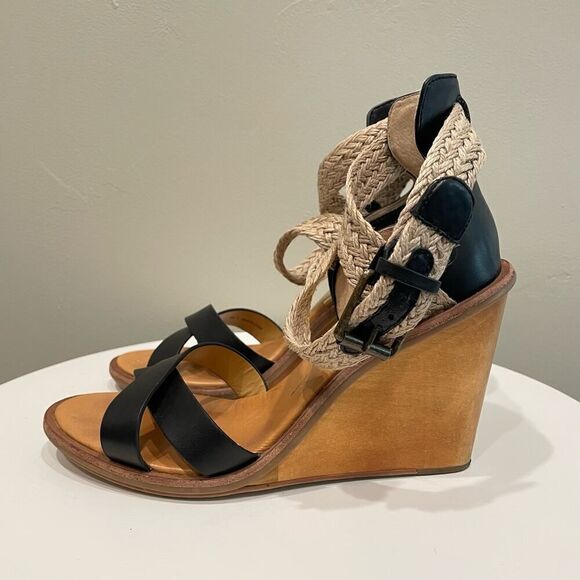 Dolce Vita Canvas Woven Over Cross Wedge Sandals - Size: 7.5 - Picture 3 of 9